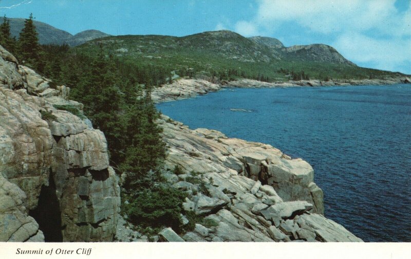 Vintage Postcard Summit of Otter Cliff Panorama from Summit Cadillac Mountain