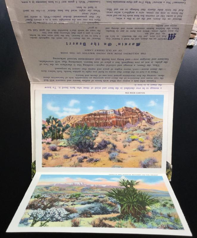 Unused Linen Souvenir Folder w/9 Double sided pics New Mexico LB