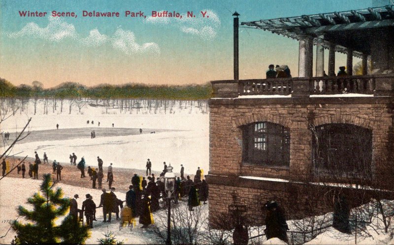 New York Buffalo Delaware Park Winter Scene