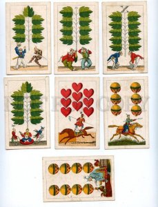 145081 Vintage Russian 23 PLAYING CARDS deck 19 century circus