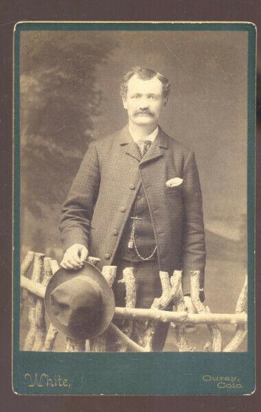 REAL PHOTO CABINET CARD OURAY COLORADO CHRIS BOWMAN WHITE STUDIO 1895