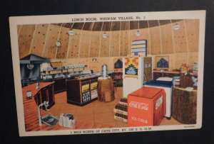 Mint USA Postcard Lunch Room Wigwam Village No 2 Cave City KY