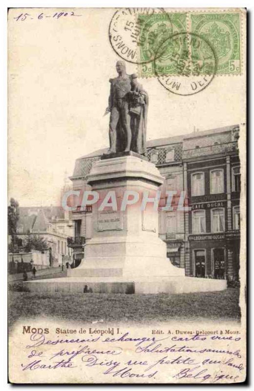 Old Postcard Mons Statue Leopold I