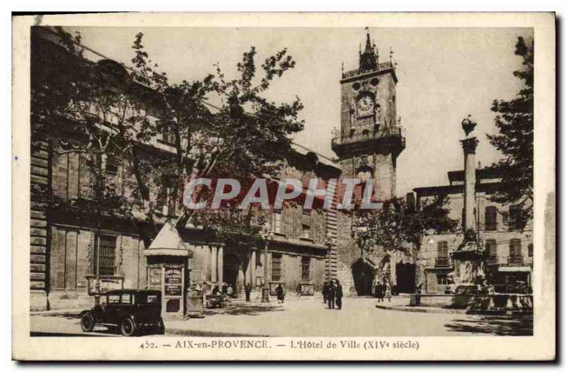 Old Postcard Aix en Provence Hotel Vile