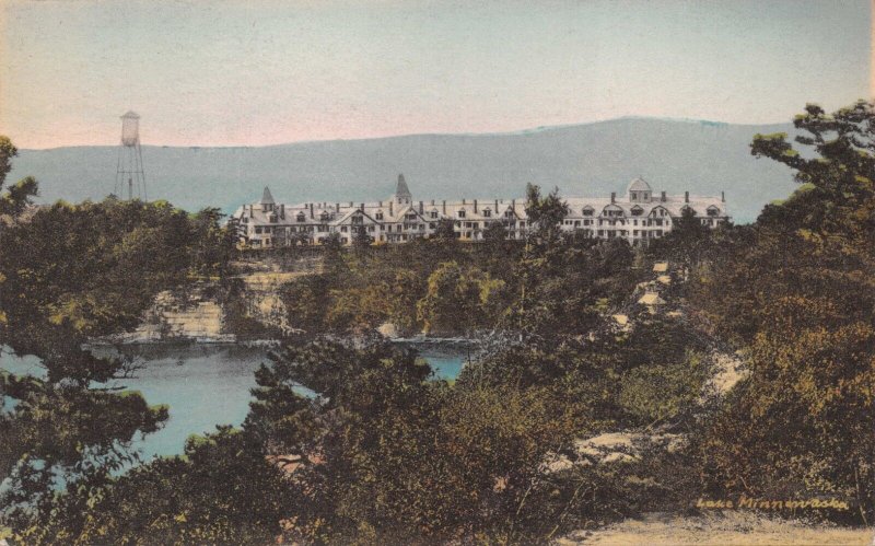 LAKE MINNEWASKA NY~WILDMERE FROM NORTH END CLIFF HOUSE-ALBERTYPE #7~POSTCARD