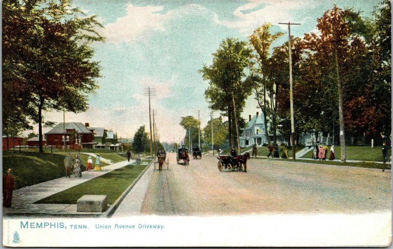 Vtg Memphis Tennessee TN Union Avenue Street View pre-1908 Raphael Tuck Postcard