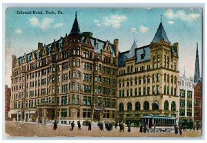 c1910's Colonial Hotel Building Exterior Scene York Pennsylvania PA Postcard 