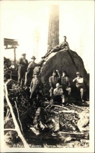 Logging Lumberjacks Washington Ellis Real Photo Postcard