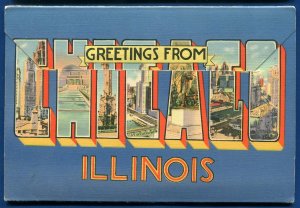 Chicago ILLinois il Fountain view beautiful parks Grant Park Postcard Folder