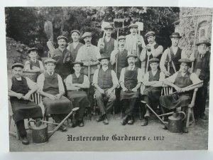 Hestercombe Gardeners C1912 Vintage Repro Postcard Hestercombe Gardens Taunton
