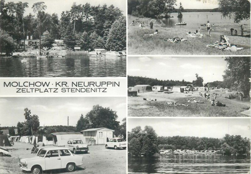 Postcard Germany Molchow Kr. Neuruppin Zeltplatz Stendenitz multi view