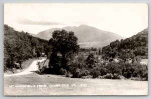 Mt Mansfield From Cambridge VT RPPC Vermont Real Photo Postcard M25