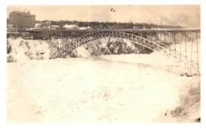 Arch Bridge Ice Jam 1938 Niagara Falls Before it Fell RPPC  Postcard