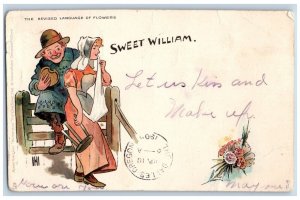 Language Of Flowers Romance Postcard Couple Sweet William 1906 Salem Oregon OR