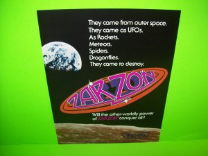 ZARZON 1981 Original Video Arcade Game Flyer Vintage Retro Promo Artwork