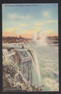 New York NIAGARA FALLS in Winter Photo Hare Photoragaphs pm1941 ~ Linen