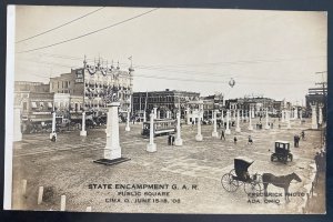 Mint USA Real Picture Postcard RPPC State Encampment GAR Lima OH 1908 Civil War