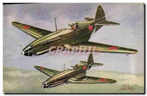 Old Postcard Jet Aviation MIG fighter of 3 & # 39URSS Russia
