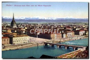 Old Postcard Torino Panorama della Citta dal Monte Cappuccini