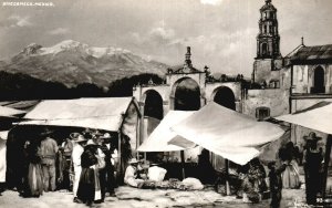 Vintage Postcard Village Scene People Living in Amecameca Mexico