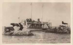 RP: CATALINA ISLAND , California, 1910s ; Steamboat at Seal Rocks