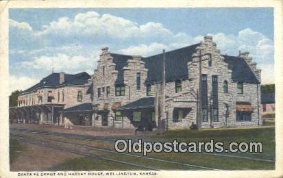 Santa Fe Depot, Wellington, KS, Kansas, USA Depot Railroad Postal Used Unknow...