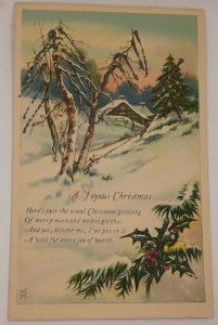 Postcard Christmas - heavy emboss  RMS postmark Concord NH Penacook Station