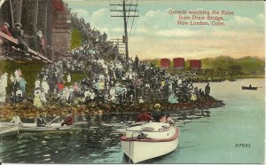 New London, Conn., Crowds Watching The Race From Draw Bridge