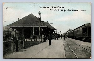 DS2/ Lansing Michigan Postcard c1910 Union Railroad Depot 19