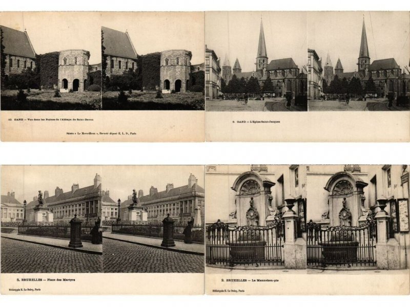 BELGIUM 33 Vintage STEREO Postcards Pre-1940 (L5562)