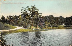 Des Moines Iowa 1911 Postcard Greenwodd Park Lake Shore 