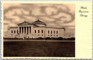 1941 Shedd Aquarium Chicago Illinois IL Front Building Real RPPC Posted Postcard