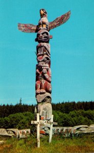 Canada British Columbia Alert Bay Kwakiutl Indian Totem Poles