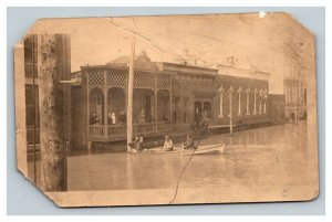 Vintage 1910's RPPC Postcard Flooding in Hastings West Virginia