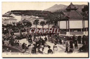 Menton Old Postcard the bandstand