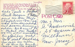 St. Clairsville Ohio 1940-50s Postcard Twin Pines Motel