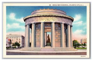 Postcard NJ World War Memorial Atlantic City New Jersey