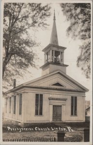 RPPC Postcard Presbyterian Church Linden PA 1909