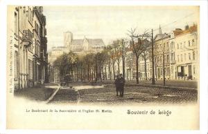 BT3396 Le boulevard de la sauveniere et l eglise st martin Liege       Belgium