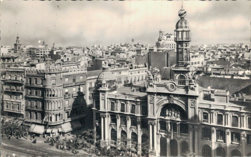 Spain Valencia Correos y Telegrafos Panoramica RPPC 07.38