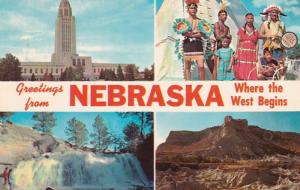 Nebraska Greetings From Nebraska Multi View 1955