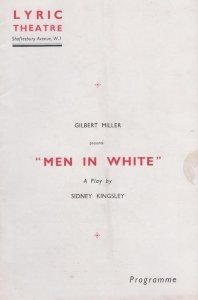 Men In White Hospital Drama Jiss Esmond Lyric London Theatre Programme