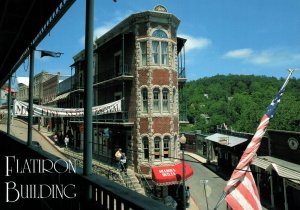 CONTINENTAL SIZE POSTCARD FLATIRON BUILDING AT EUREKA SPRINGS ARKANSAS