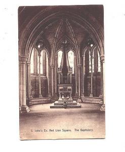 Interior, Red Lion Square, Baptistery S John's Ev, London, England