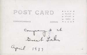 US American Soldiers Military Company 6 Great Lakes USA 1939 RPPC Postcard D16