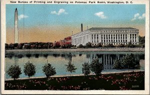 c1930 WASHINGTON D.C. POTOMAC PARK BASIN BUREAU OF PRINTING POSTCARD 26-158