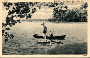 Wisconsin Rice Lake Scene At Lakeside View Resort Curteich