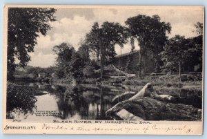 Springfield Vermont VT Postcard Black River Industrial Dam c1907 Vintage Antique