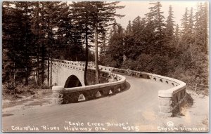 Eagle Creek Bridge Columbia River Highway Oregon Real Photo RPPC Postcard