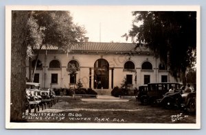 K5/ Winter Park Florida RPPC Postcard c1930s Rollins College Admin 165